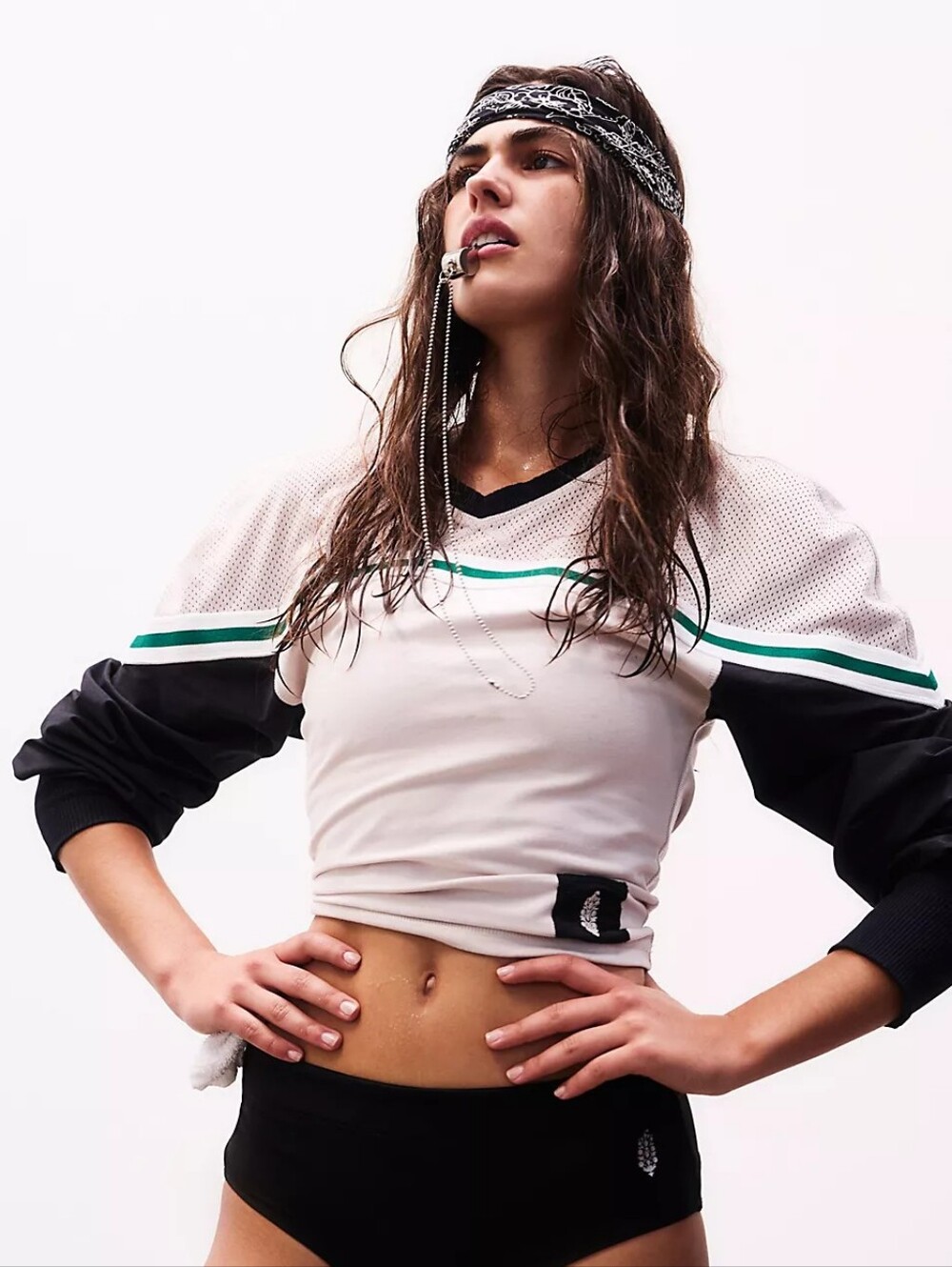 Free People Movement Lucky Draw Color Block Stripe Rugby Jersey Long Sleeve Top